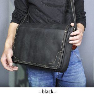 Horse Leather Men Fashion Casual Laptop Weekend